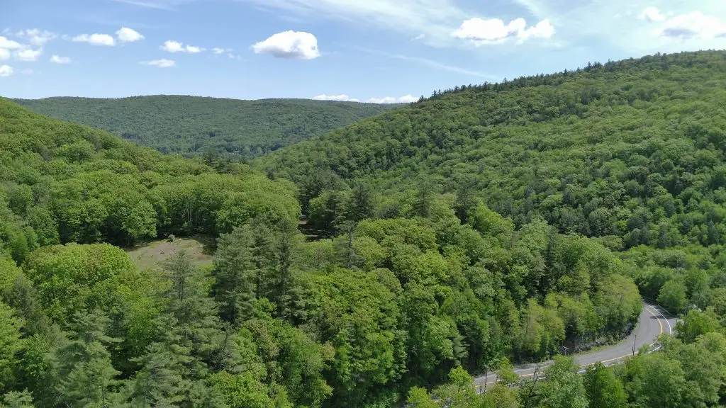 A green mountain landscape in western Massachusetts